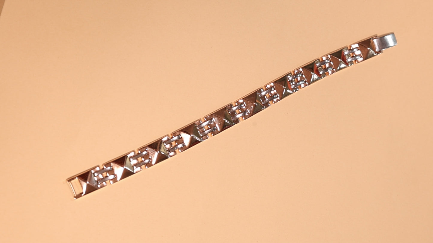 Premium Rose Gold Geometric Pyramid Bracelet