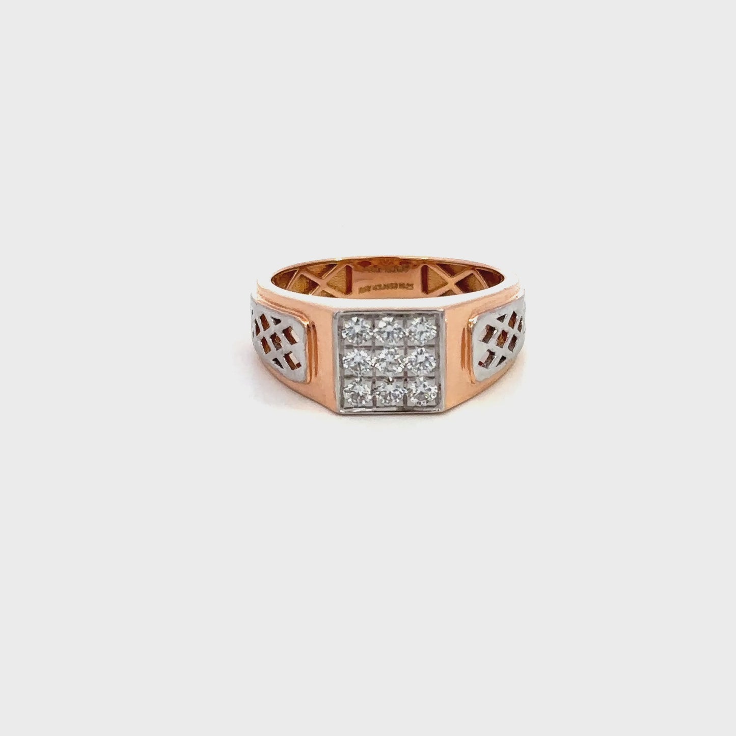 Classic Square Cluster Diamond Gold Ring