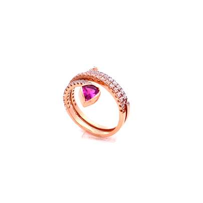 18kt Rose Gold Morden Bloom Ring Rings