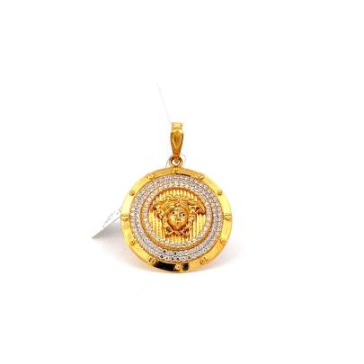 DECORATIVE CHIC LAYERED ROUND GOLD PENDANT  Gold